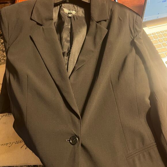 Vtg Emanuel Ungaro Womens Black Wool 97% Blazer Jacket Sz 14/48 Business Office - Picture 7 of 10